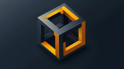 A black and yellow logo featuring a square in the center, ideal for use in business or brand identity illustrations