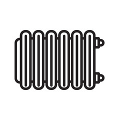Black and White Radiator Icon Line Art Illustration