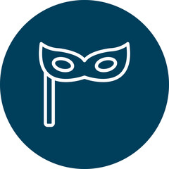 Carnival Mask Vector Line Icon Design