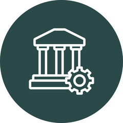 Bank Vector Line Icon Design
