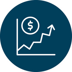 Stock Market Vector Line Icon Design