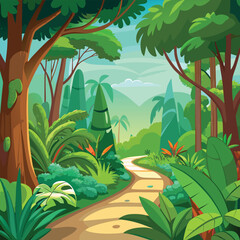tropical island with palm trees