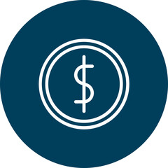 Dollar Symbol Vector Line Icon Design