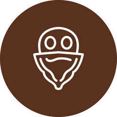 Skeleton Scarves Vector Line Icon Design