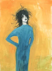 Gordijnen abstract woman portrait. watercolor painting. illustration © Anna Ismagilova