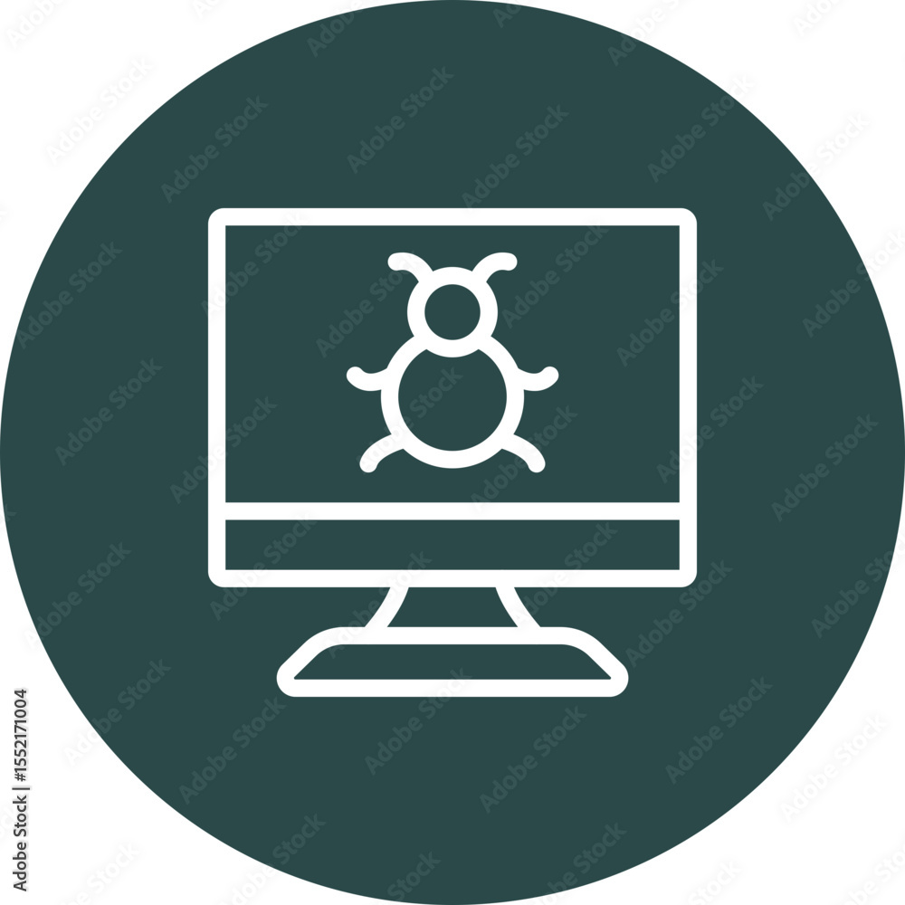 Sticker debug vector line icon design