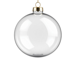 Firefly_PNG Elegant clear glass Christmas ornament 