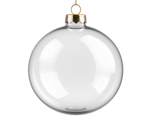 Firefly_PNG Elegant clear glass Christmas ornament 