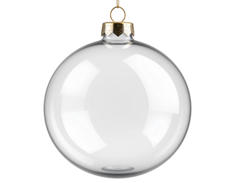 Firefly_PNG Elegant clear glass Christmas ornament 