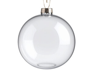 PNG Elegant clear glass Christmas ornament