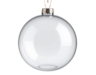 PNG Elegant clear glass Christmas ornament