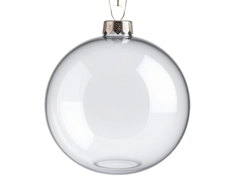 PNG Elegant clear glass Christmas ornament