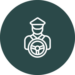 Chauffeur Vector Line Icon Design