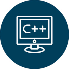 Obraz premium C++ Vector Line Icon Design