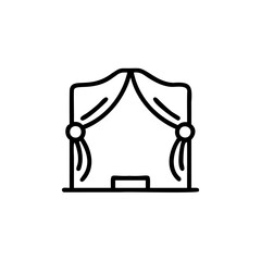 Handdrawn Line Art Wedding Ceremony Arch Family Event Simple Design vector