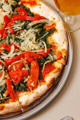 Colorfull pizzas on a table