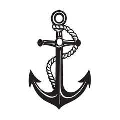 anchor and rope silhouette