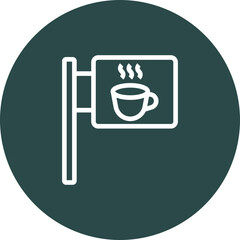 Signboard Vector Line Icon Design