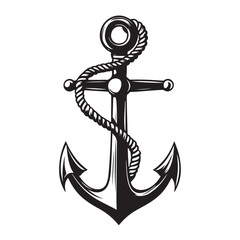 anchor and rope silhouette