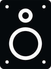 Silhouette Speaker minimalist audio equipment sound system Vector Illustration