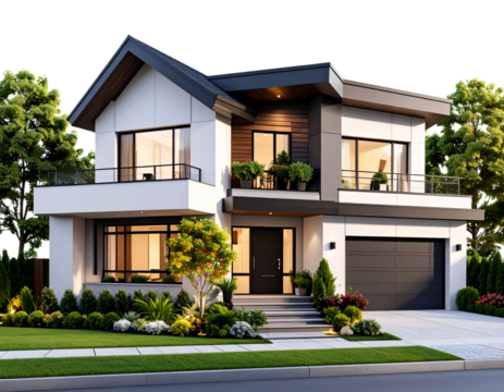  Firefly_PNG Real contemporary suburb house architecture building residential. 