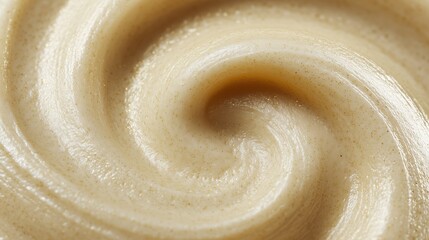 A close-up shot of smooth, creamy butter forms an elegant swirl. It shows delicious texture and highlights of this food product.