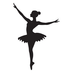 

ballet dancer logo silhouette vector, ballet silhouette ballerina logo icon silhouette, ballet jumping dancer female dancer action pose black silhouette isolated on white background.
