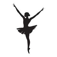 

ballet dancer logo silhouette vector, ballet silhouette ballerina logo icon silhouette, ballet jumping dancer female dancer action pose black silhouette isolated on white background.