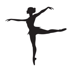 

ballet dancer logo silhouette vector, ballet silhouette ballerina logo icon silhouette, ballet jumping dancer female dancer action pose black silhouette isolated on white background.