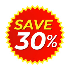 Save 30% png chalk label red design
