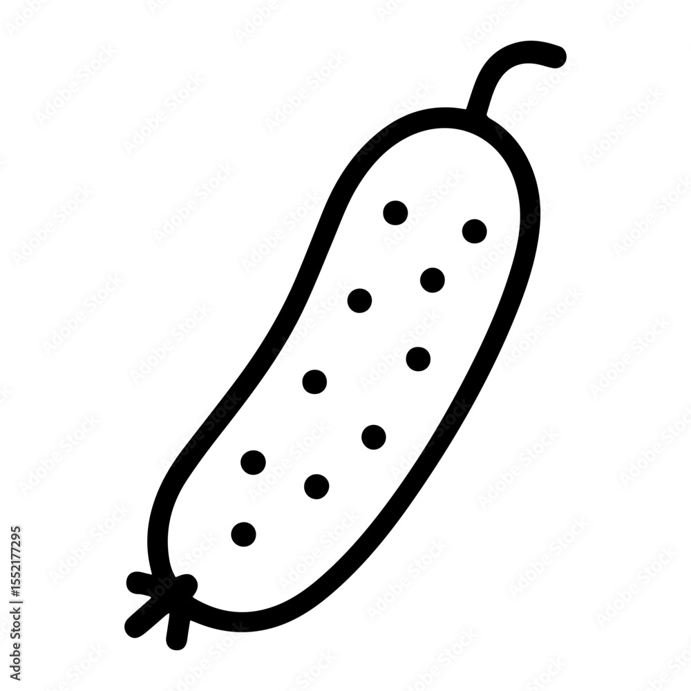 Poster line icon cucumber on white background vector icon on the theme of fruits and vegetables movement