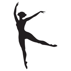 

ballet dancer logo silhouette vector, ballet silhouette ballerina logo icon silhouette, ballet jumping dancer female dancer action pose black silhouette isolated on white background.