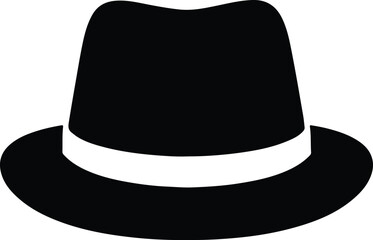 Silhouette vintage gangster fedora hat classic style Vector Illustration