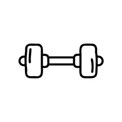 Handdrawn Dumbbell Fitness Icon Simple Line Art Gym Exercise Weightlifting Symbol