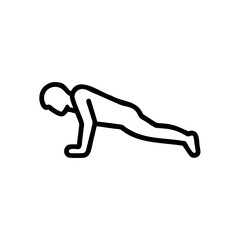 Handdrawn Line Art Fitness Exercise Plank Pose Man Silhouette vector