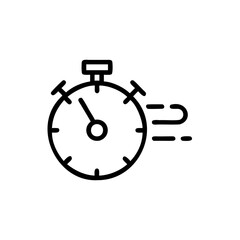 Handdrawn Stopwatch Icon Fitness Timer Speed Fast Exercise Workout Glyph clock
