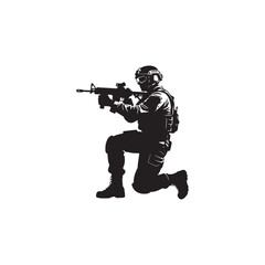 Soldier in Combat Stance silhouette
