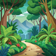 tropical island with palms