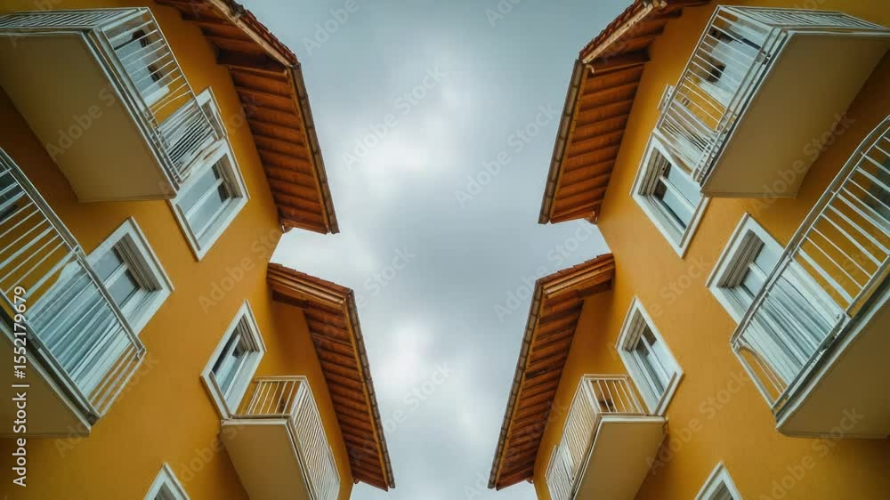 Aufkleber Two adjacent structures with different designs and architectural styles
