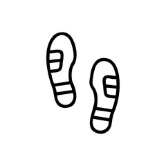 Handdrawn Outline Sandals Footprints Space Theme Simple Icon vector