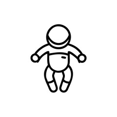 Handdrawn Line Art Baby Astronaut Space Suit Infant vector