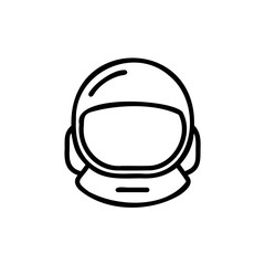 Handdrawn Outline Astronaut Helmet Space Icon Graphic Design Element vector