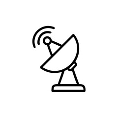 Handdrawn Line Art Satellite Dish Space Communication Icon antenna