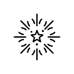 Handdrawn Starburst Space Design Element Simple Line Art Graphic vector
