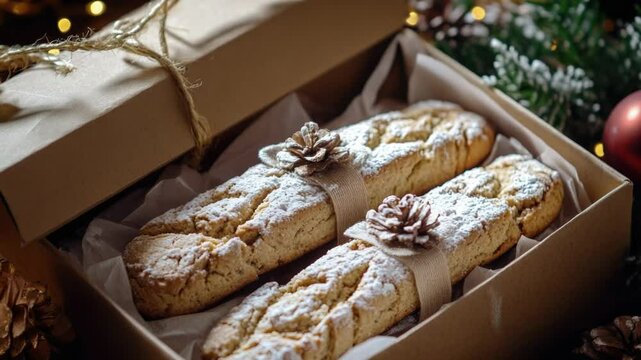 A box filled with delicious pastries sitting on a table, ideal for cafes or bakeries
