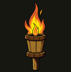 burning candle on a black background