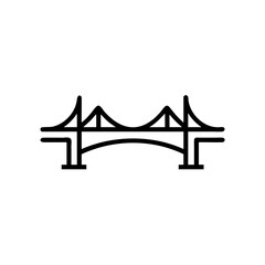 Line Drawing Suspension Bridge Teamwork Icon Handdrawn vector