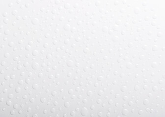 Close up water drops on white background. Top view.
