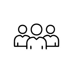 Handdrawn Line Art Icon Three People Teamwork Group Collaboration Unity vector
