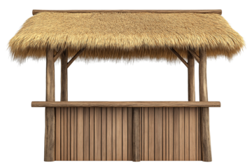Tropical Tiki Bar Stand on Transparent Background